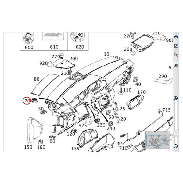 MERCEDES W212 GÖĞÜS HAVALANDIRMA IZGARASI SAĞ ÜST ORİJİNAL