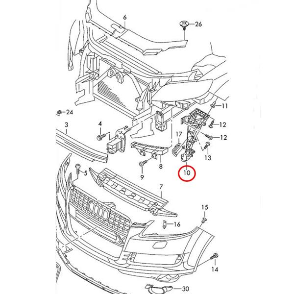 AUDİ Q7 4L 2006-2015 ÖN TAMPON BRAKETİ SOL ORİJİNAL