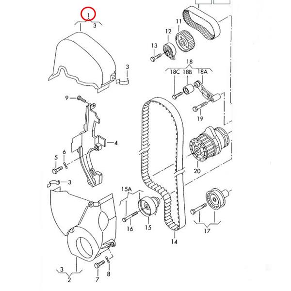 AUDİ A2 8Z 00-05 1.4 16V TRİGER ÜST KORUMA KAPAĞI ORİJİNAL