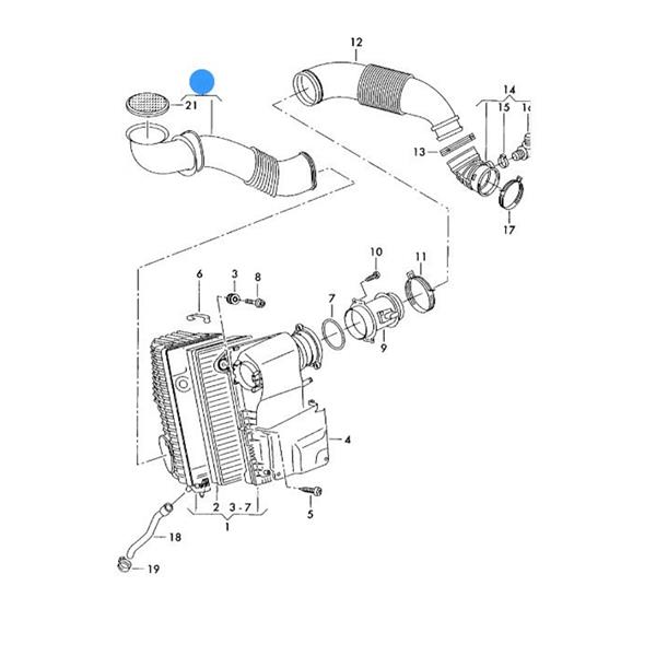 VW TOUAREG 7L 03-10 3.0 TDİ HAVA FİLTRE HORTUMU ORİJİNAL
