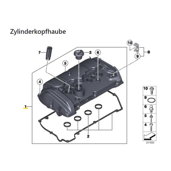 BMW 3 SERİSİ F30 F31 2013-2018 N13 MOTOR KÜLBÜTÖR KAPAĞI