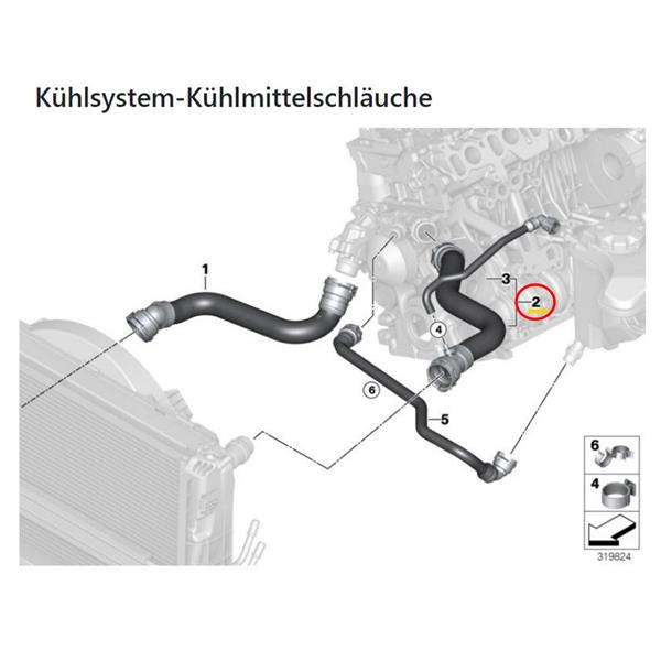 BMW 1 SERİSİ E88 E82 07-13 116d 120d N47 RADYATÖR ÜST HORTUM