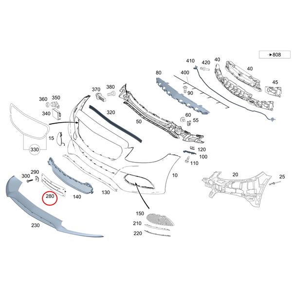 MERCEDES C SERİSİ W205 AMG ÖN TAMPON PLAKA BLENDAJI ORİJİNAL