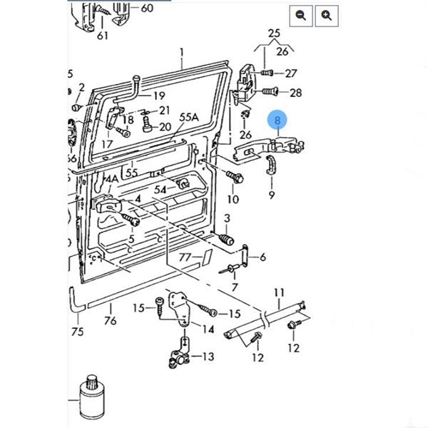 VW TRANSPORTER T4 90-03 SÜRGÜLÜ KAPI MEKANİZMASI ORTA SAĞ