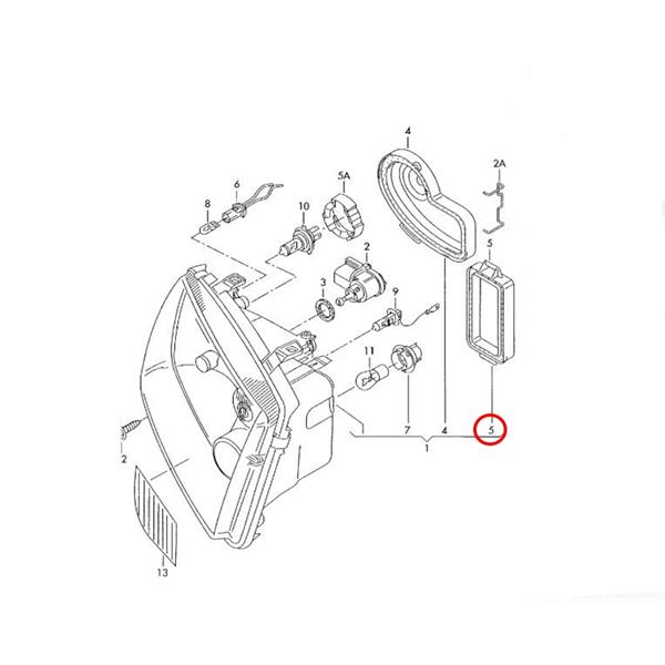 VW BORA 1999-2005 FAR ARKA KORUMA KAPAĞI