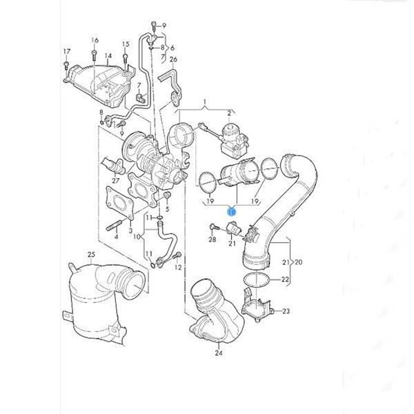 VW PASSAT 3G 2015-2022 1.2 - 1.4 TSİ TURBO ARA BORU ORİJİNAL