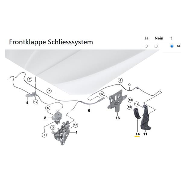 BMW 5 SERİSİ F10 F11 F07 KAPUT İÇTEN AÇMA MANDALI