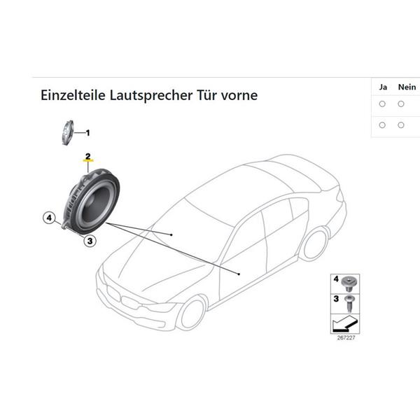 BMW 3 SERİSİ F30 F31 F34 13-19 KAPI HOPARLÖRÜ ORİJİNAL