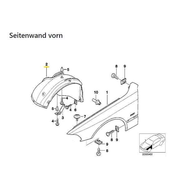 BMW 5 SERİSİ E39 1996-2003 ÇAMURLUK DAVLUMBAZI ÖN BÜYÜK SOL