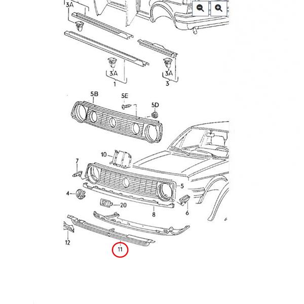 VW GOLF 2 MK2 1983-1991 ÖN TAMPON ORTA IZGARA