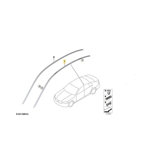 1 x BMW 3 SERİSİ G20 G21 18-24 PORT BAGAJ TAVAN OLUK ÇITASI