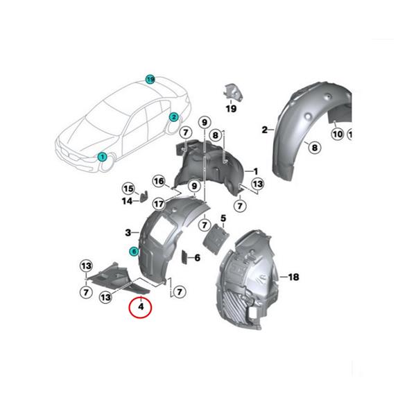 BMW 3 SERİSİ F30 F31 12-18 ÖN KÜREK BAKALİTİ - DAVLUMBAZ SAĞ