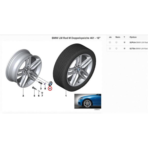 BMW 4 SERİSİ F32 F33 F36 F82 F83 ÇELİK JANT GÖBEK SETİ 68 MM