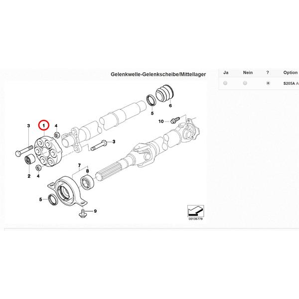 BMW Z4 E85 2.0i ŞAFT KÖSELESİ 6 DELİK İNCE FEBİ