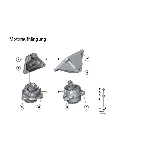 BMW 5 SERİSİ F10 F11 F07 2010-2016 VAKUMLU MOTOR KULAĞI SOL FEBİ