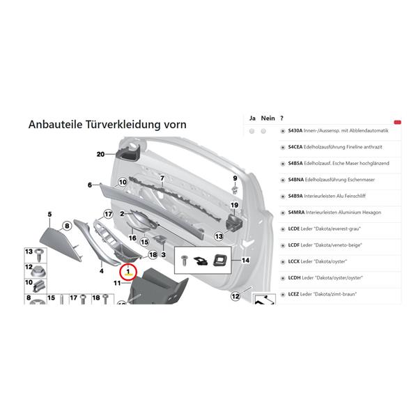 BMW 5 SERİSİ F10 F11 2009-2016 SOL ÖN CAM DÜĞME ÇERÇEVESİ BEJ