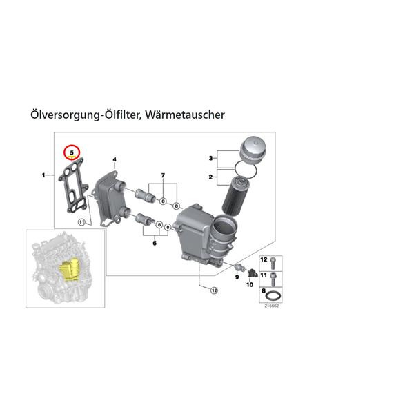 BMW 1 SERİSİ E87 E82 N47 YAĞ SOĞUTUCU SAC CONTASI ELRİNG