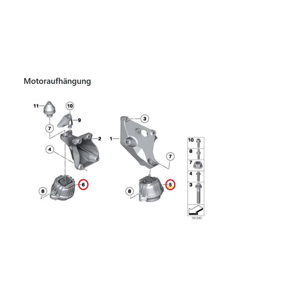 BMW 1 SERİSİ E87 E82 MOTOR TAKOZU SOL CORTECO