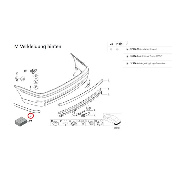 BMW 3 SERİSİ  E46 1998-2001 SEDAN ARKA TAMPON BANDI SAĞ SİYAH