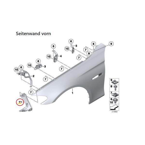 BMW 5 SERİSİ F10 F11 2010-2017 ÖN ÇAMURLUK İÇ BRAKETİ SOL