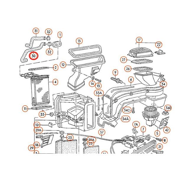 VOLKSWAGEN PASSAT B3 1988-1992 KALORİFER HAVA HORTUMU