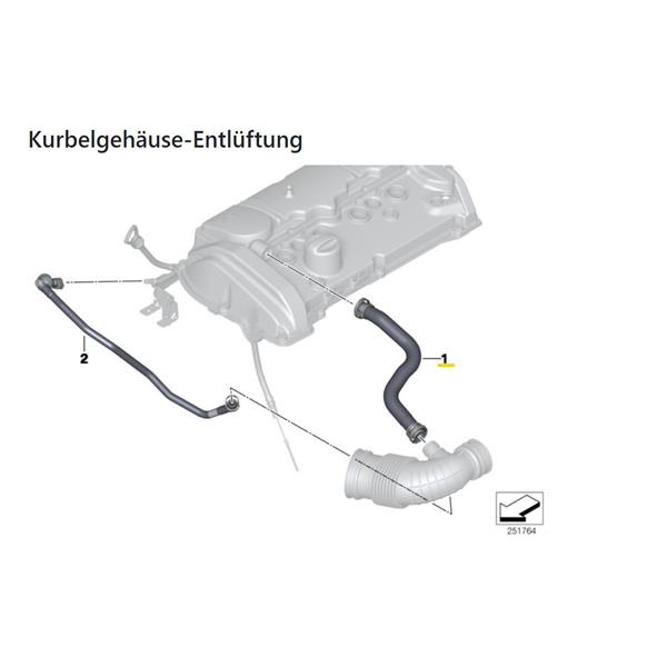 BMW 1 SERİSİ F20 F21 2010-2017 N13 HAVA TAHLİYE SİGLON HORTUMU