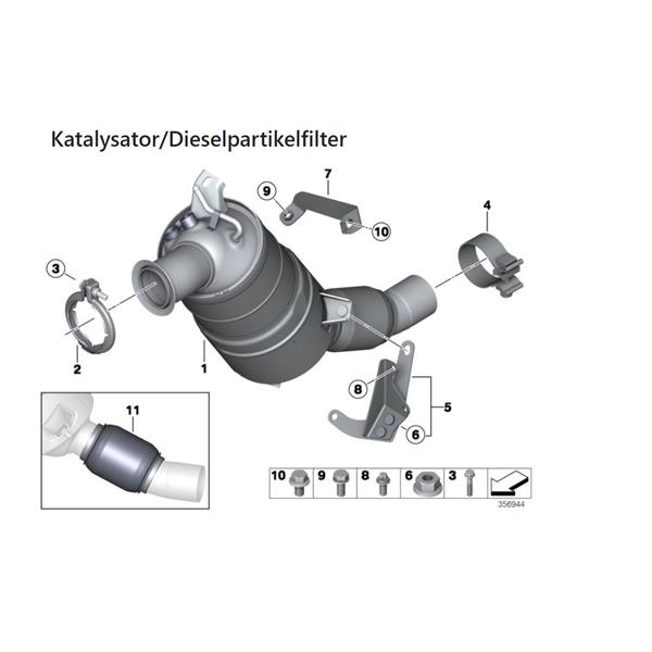 BMW 1 SERİSİ E87 E81 2003-2012 116d 120d PARTİKÜL FİLTRE KELEPÇESİ