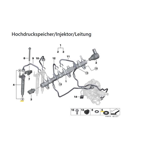 6 x BMW 3 SERİSİ F30 F31 F34 N57 DİZEL ENJEKTÖR PULU ELRİNG