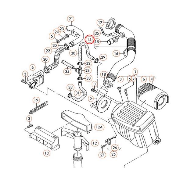 VW TOURAN 1T 2003-2010 1.6 BSE BGU HAVA FİLTRE HORTUMU