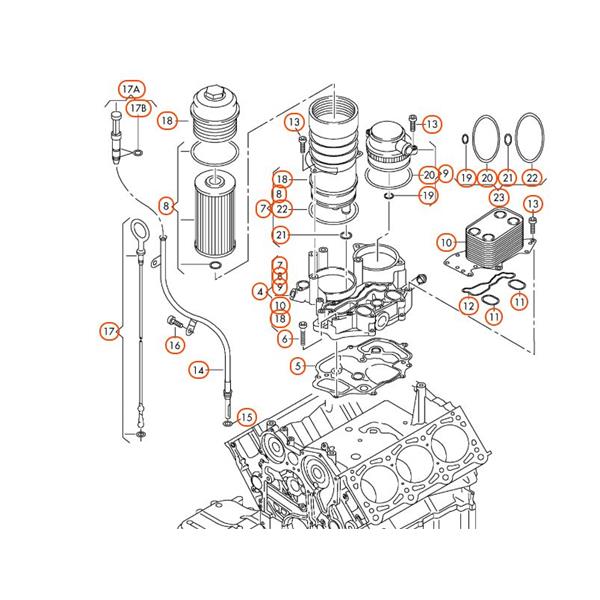 AUDİ A4 B7 B8 05-15 2.7 3.0 TDİ YAĞ SOĞUTUCU CONTA SETİ ÜST ORİJİNAL