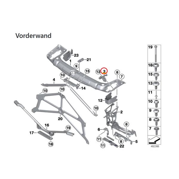 BMW 4 SERİSİ F32 F33 F36 GT 2013-2019 FAR ÜST BAĞLANTI BRAKETİ SOL