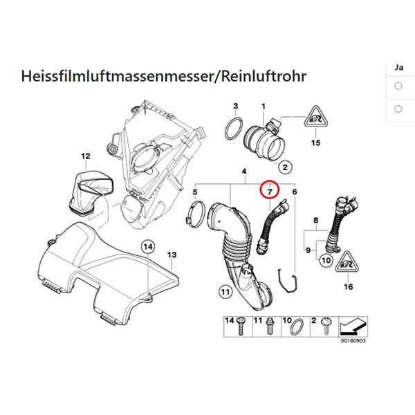 BMW 1 SERİSİ E87 E81 116d 120d N47 MOTOR TEMİZ HAVA BORUSU