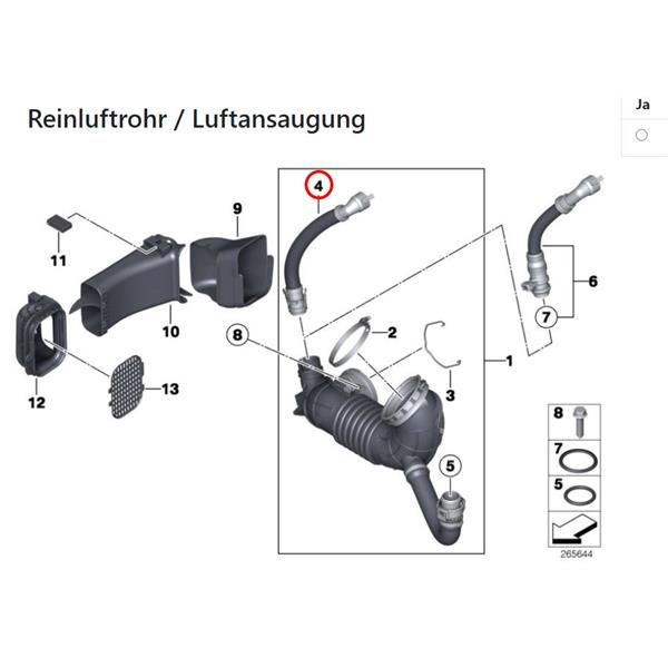 BMW 1 SERİSİ F20 F21 120d 125d N47N B47 MOTOR TEMİZ HAVA BORUSU