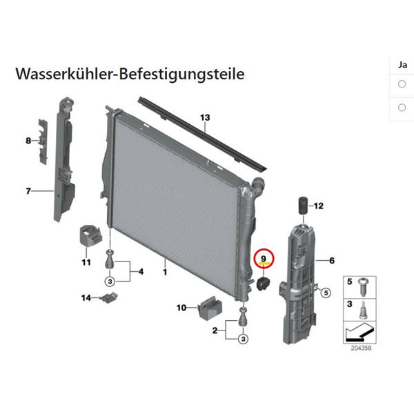 BMW 1 SERİSİ E87 E81 2003-2013 RADYATÖR ALT TAKOZU KAUÇUK