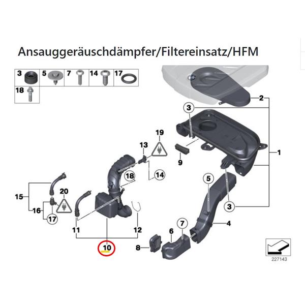 BMW F10 F11 2010-2016 525dX N47S1 TURBO - TEMİZ HAVA BORUSU