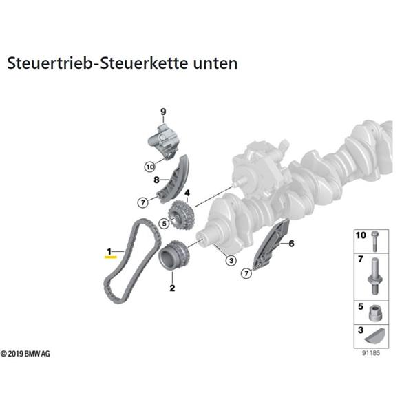 BMW 1 SERİSİ E87 03-12 118d 120d M47 DİZEL ZİNCİR SETİ ALT FEBİ