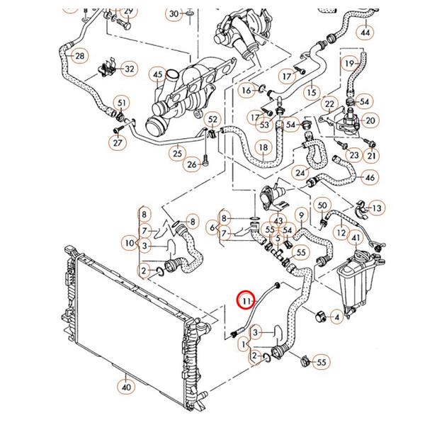 AUDİ A4 B8 8K 1.8 - 2.0 TFSİ RADYATÖR EK SU TAHLİYE BORUSU ORİJİNAL