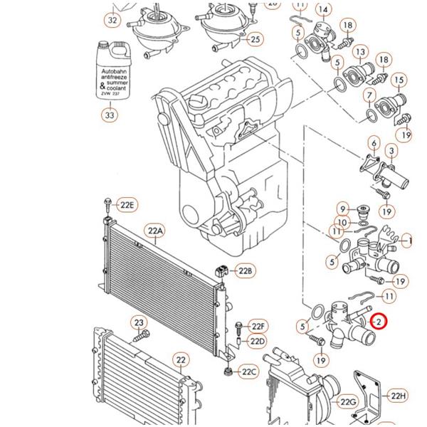 SEAT CORDOBA 1996-1999 1.9 SDİ TERMOSTAT SU FLANŞI MEYLE