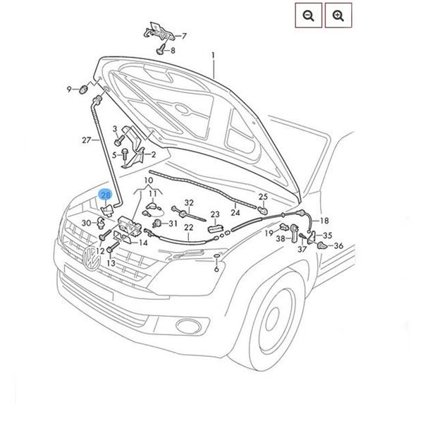 VW AMAROK 2H MOTOR KAPUT DAYAMA DEMİR TUTUCU ORİJİNAL