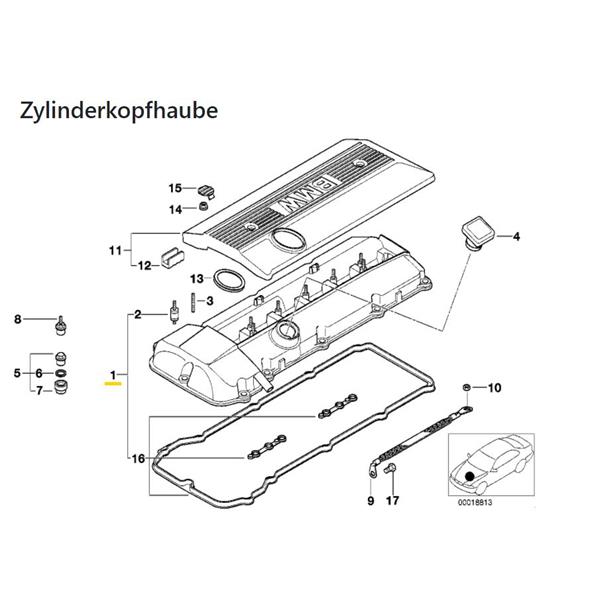 BMW Z3 E36 1995-2003 2.0i 2.2i 2.8i 3.0i M52 M54 KÜLBÜTÖR KAPAĞI